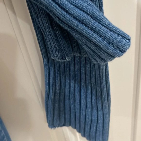 Vintage Coldwater creek jean jacket sweater zip Jeans blue Denim knit back sz M - Picture 5 of 13